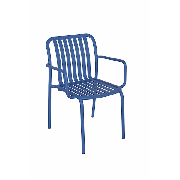 Bfm Seating Key West - Vertical Slat Stacking Armchair - Powder Coated Aluminum - Berry PHKWAC-BY - main