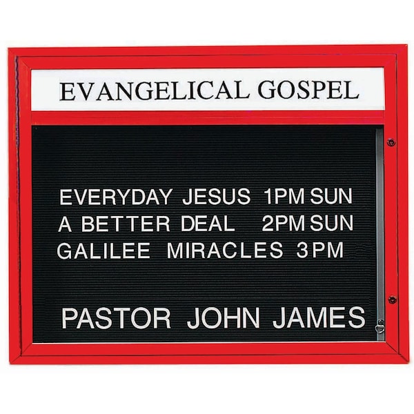 Aarco 43 in W, 33 in H, Black Letterboard/Red Powder Coated Frame DBM3343R - main