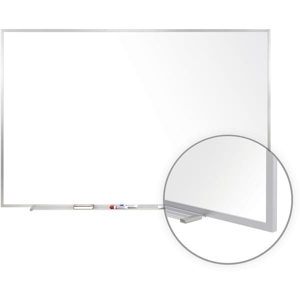 Ghent Dry Erase Board, Porcelain, 48 1/2 in, 144 1/2 in, Aluminum Frame, White, Matte M1-412-4 - main