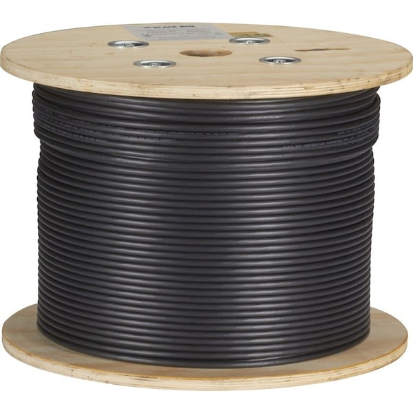 Black Box CAT6A 650-MHZ STRANDED ETHERNET BULK CABLE - SHIELDED S/FTP, CM PVC, POE, BLAC C6ABC50S-STR-BK-1000 - main