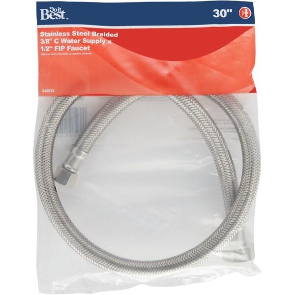 Do It Best 3/8'' C X 1/2'' F X 30'' L. Braided Stainless Steel Faucet Supply Line 496-005DIB - main