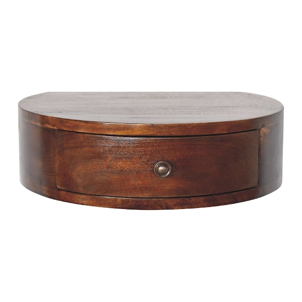 Homeroots 22" Brown Solid Wood One Drawer Floating Nightstand 651750 - main