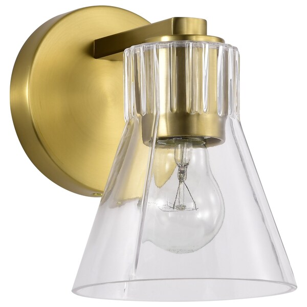 Nuvo Gianna, 1 Light Vanity, Vintage Brass Finish, Clear Glass 60/8341 - main