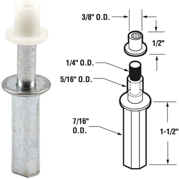 Prime-Line Steel Base Bifold Door Top Mount Pivot, 2PK N 6545 - main