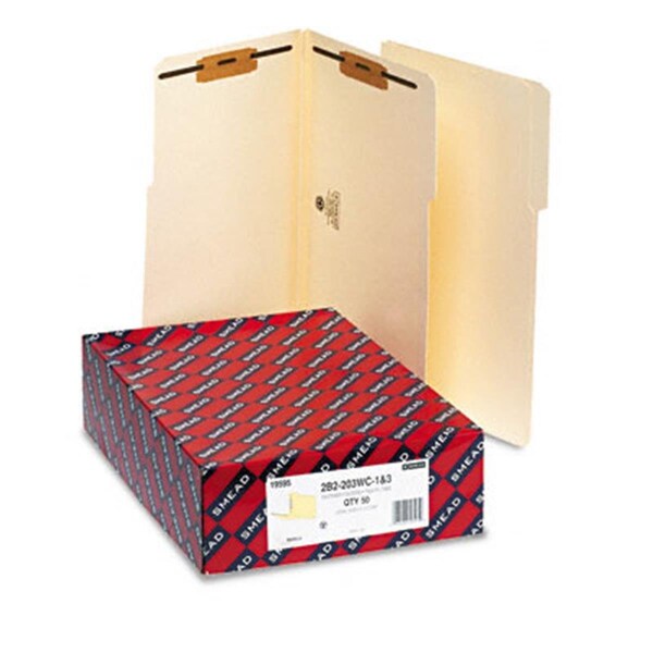 Smead 1 1/2 Expansion Folders with Two Fasteners 1/3 Cut Top Tab Legal Manila 50/Bx SM32825 - main