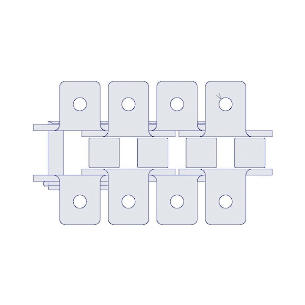 Hkk Chain HKK Riveted Single Pitch Standard w/K-1 Att on Every P, 1.25P, .75 Dia x .75 W RC100RK1EV - main