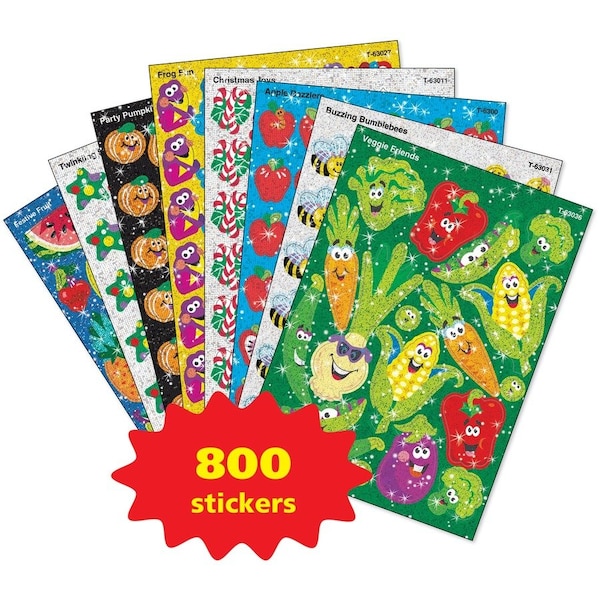 Trend Sparkle Stickers Assortment Pack, 800 Stickers T63908 - main