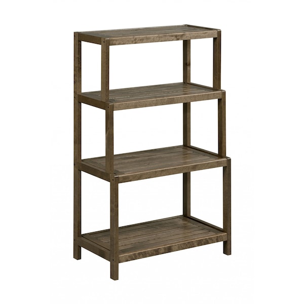 Homeroots 37" Chestnut Solid Wood Four Tier Step Bookcase 380029 - main