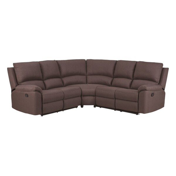 Homeroots Brown Polyester Blend Reclining U Shaped Three Piece Corner Sectional 366240 - main
