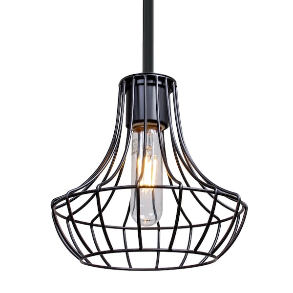 Besa Lighting Besa Spezza 7 Pendant, Black, Black Finish, 1x 100W MAX E26 Base 1TT-SPEZ07-BK - main