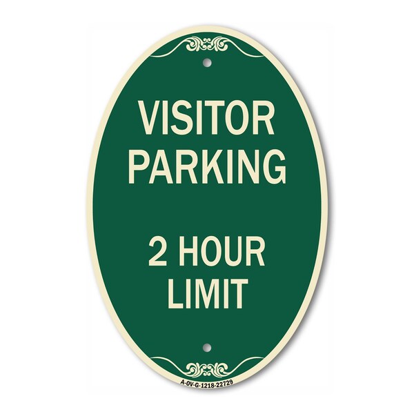 Signmission Visitor Parking Sign Visitor Parking 2 Hour L, 12 In X 18 In Architectural, Heavy Gauge Aluminum A-OV-G-1218-22729 - main