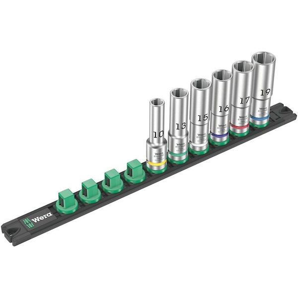 Wera Magnetic socket rail C Deep 1 socket set, 1/2 in drive, 6 pieces 5005470001 - main