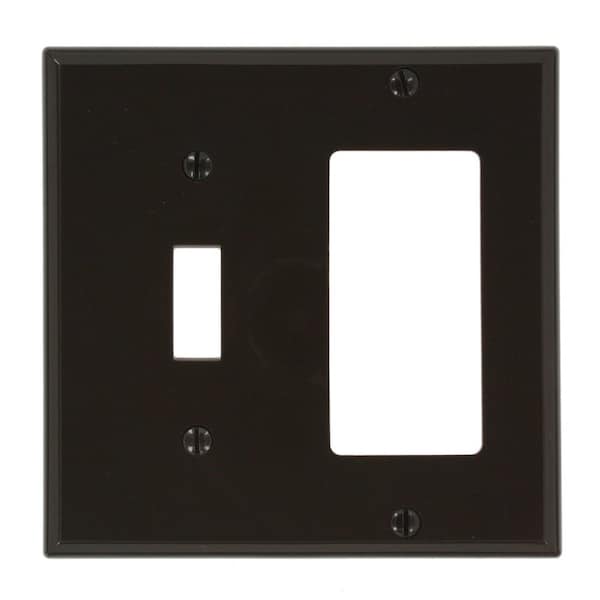 Leviton Combination Wallplate, Standard Size, Gang 2, Brown 80707 - main