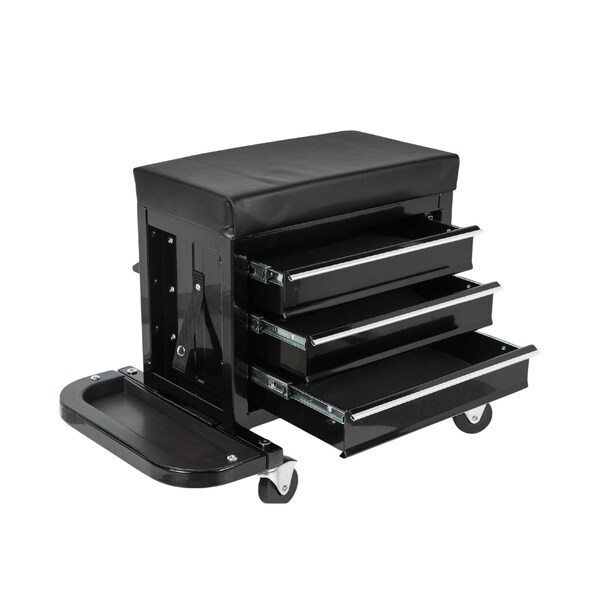 Homeroots 26" Black Multi-Tier Steel Tool Chest With Lid 714599 - main