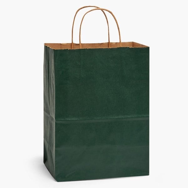 Nashville Wraps Hunter Green Recycled Kraft Bags, Cub 8x4.75x10.5", 100PK HCTHU - main
