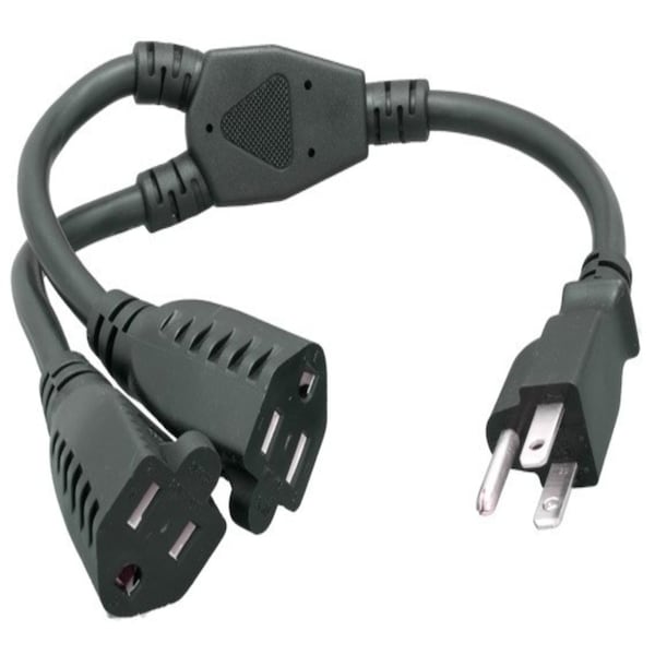 Sanoxy 14 inches Power Cord Splitter Cable 14 AWG 2 NEMA 5-15R to 1 NEMA 5-15P SNX-CBL-LDR-PW114-1414 - main