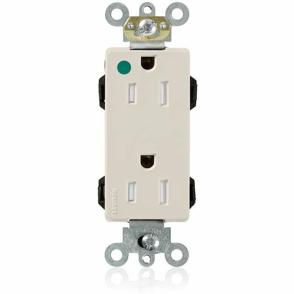 Leviton Modular Duplex Decora Receptacle, 15 Amp, 125 Volt M1626-ILT - main