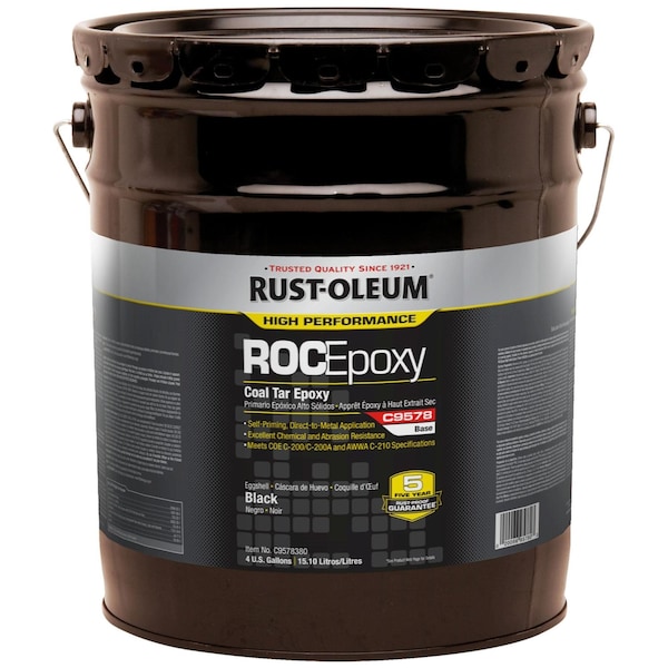 Rust-Oleum Coal Tar Epoxy Coating Base, Black, Matte, 5 gal, 100 to 130 sq ft/gal, C9578 Series C9578380 - main