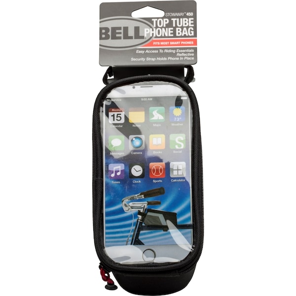 Bell Sports Stowaway Fabric 450 Top Tube Phone Storage Bag Black/Silver 7142574 - main