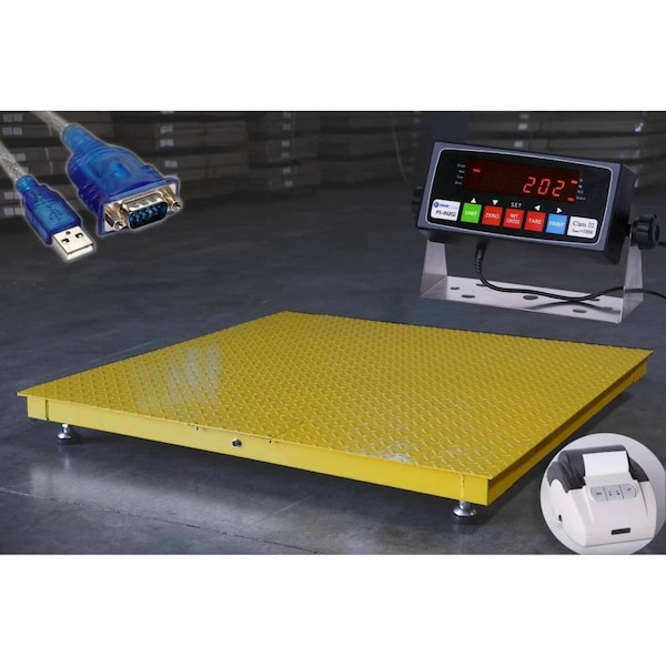 Prime Systems New Warehouse Pallet size 48x48, 4'x4', Floor scale and Printer 5000 lbs x 1 lb PS-in202-4x4-5k - main