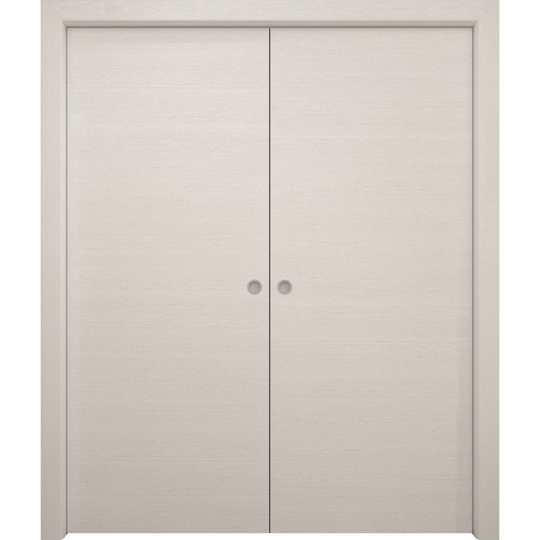 Sartodoors Sliding French Double Pocket Doors 36 x 80 inches, Ego 5000 Painted White Oak, Kit Rail Hardware , EGO5000DP-PWO-36 - main