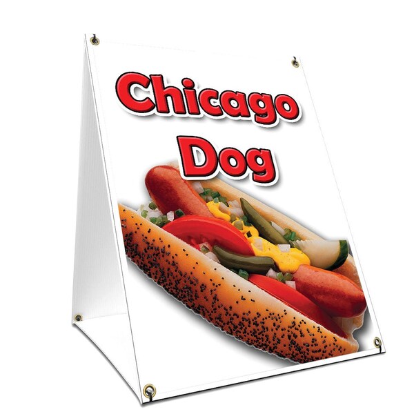 Signmission Chicago Dog, 36 Inch x 24 Inch A-frame Yard Sign, Plastic Sign SBC-2436-Chicago Dog - main