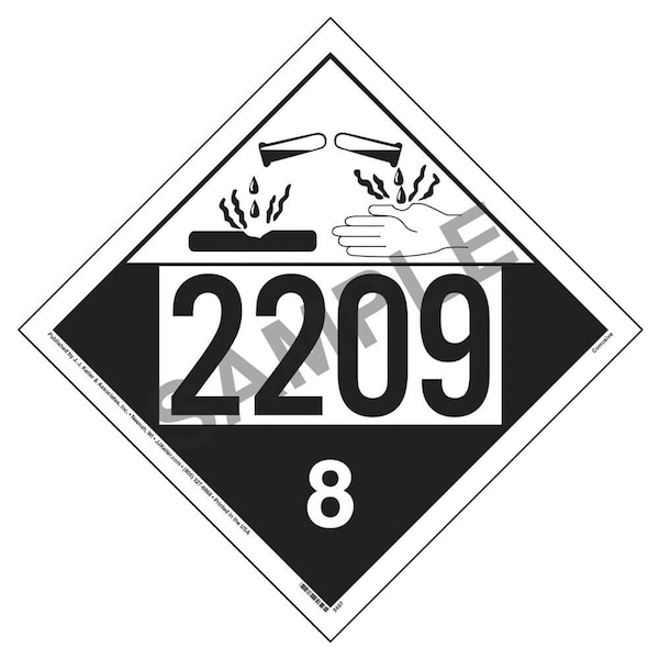 Jj Keller Placard 2209, Class 8, Tagboard 3497 - main