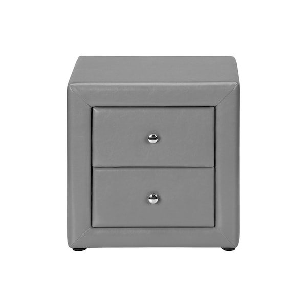 Homeroots 21" Gray Wood Two Drawer Nightstand 489773 - main