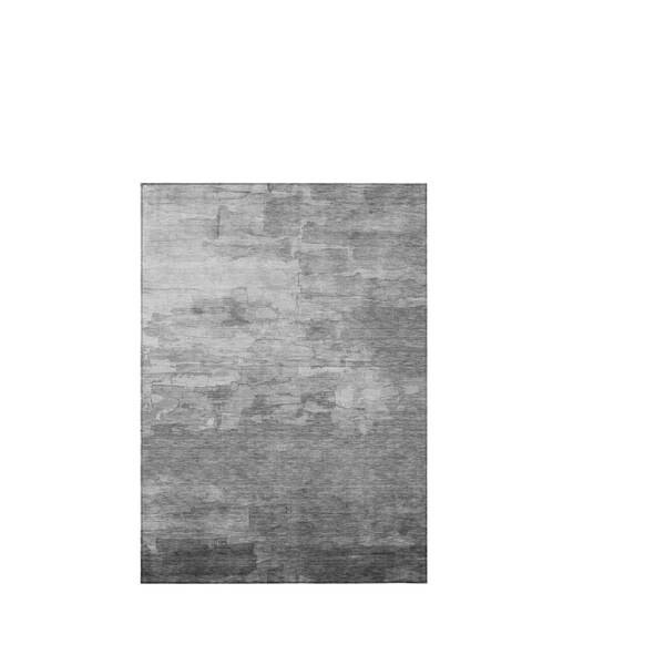 Homeroots 3' X 5' Gray And Silver Striped Washable Indoor Outdoor Area Rug 610889 - main