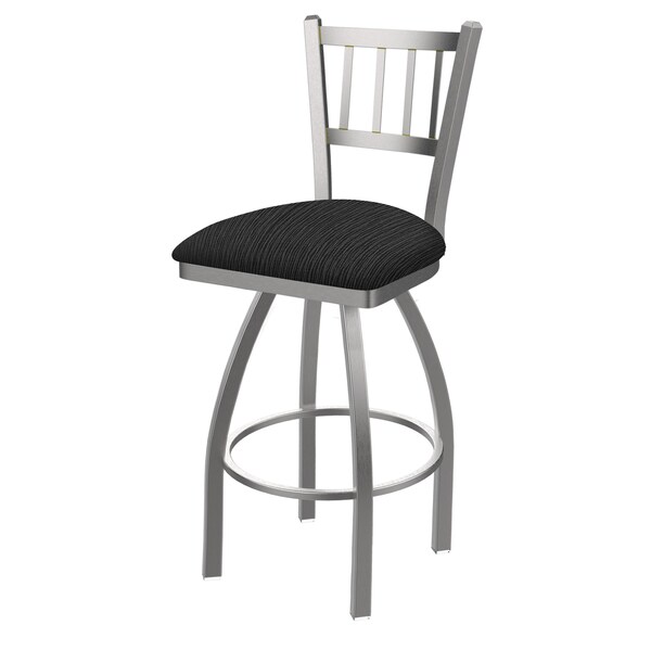 Holland Bar Stool Co 810 Contessa Stainless Steel 36in Swivel Bar Stool with Graph Coal Seat 81036SS018 - main