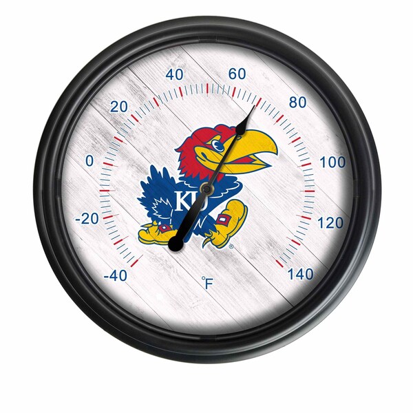 Holland Bar Stool Co University of Kansas Indoor/Outdoor LED Thermometer ODThrm14BK-08KnsasU - main