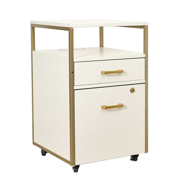 Homeroots 16" White Wood Drawer Filing Cabinet 723072 - main