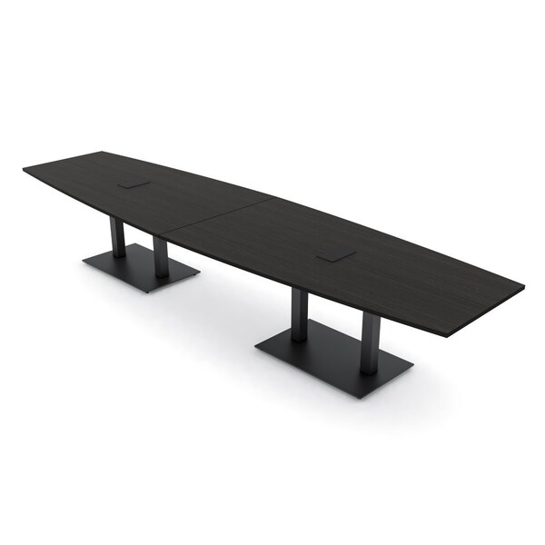 Skutchi Designs Boat Conference Table With Power Unit, 48 in W, 168 in L, Black HAR-BOT-48x168-DOU.BK-U999ST19-EBLK - main