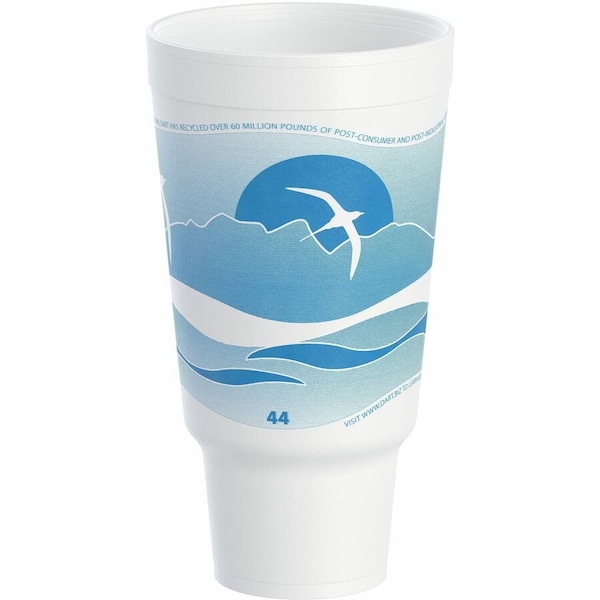 Dart Horizon Flush Fill Foam Cup, Hot/Cold, 44 oz., Ocean Blue/White, PK300 44AJ32H - main
