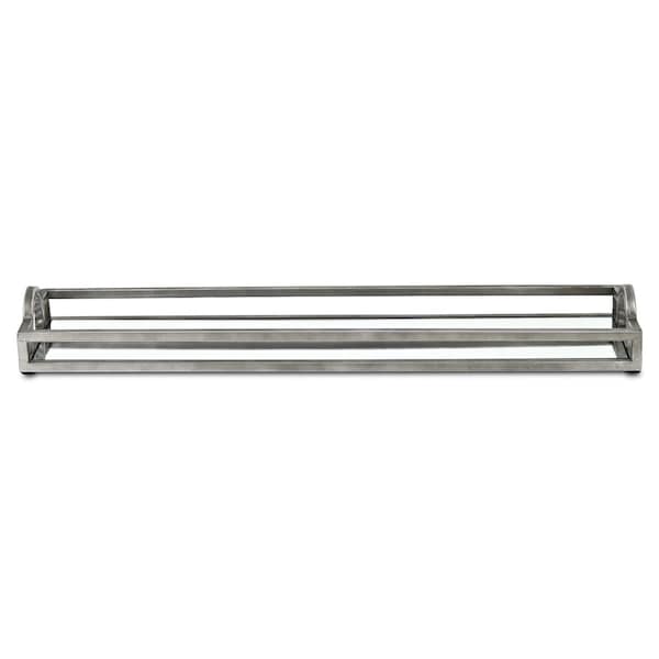 Homeroots 24in Silver Mirrored Glass Handmade Vanity Tray With Handles 713544 - main