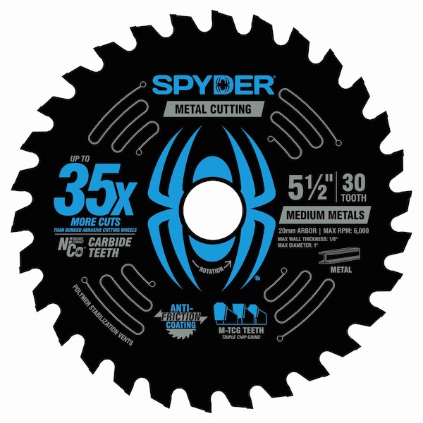 Spyder 5-1/2-Inch 30-Tooth Saw Blade for Medium Metal 13518 - main
