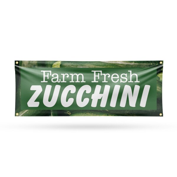 Signmission Farm Fresh Zucchini, 18 Inch x 48 Inch, Vinyl Banner B-30622 - main