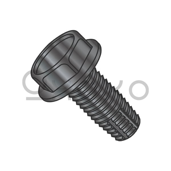 Oxoxo 1/4-20X1/2 Unslotted Indent Hex Washer Thread Cutting Screw Type F Full Thread Black Oxide, 4000PK 382685 - main