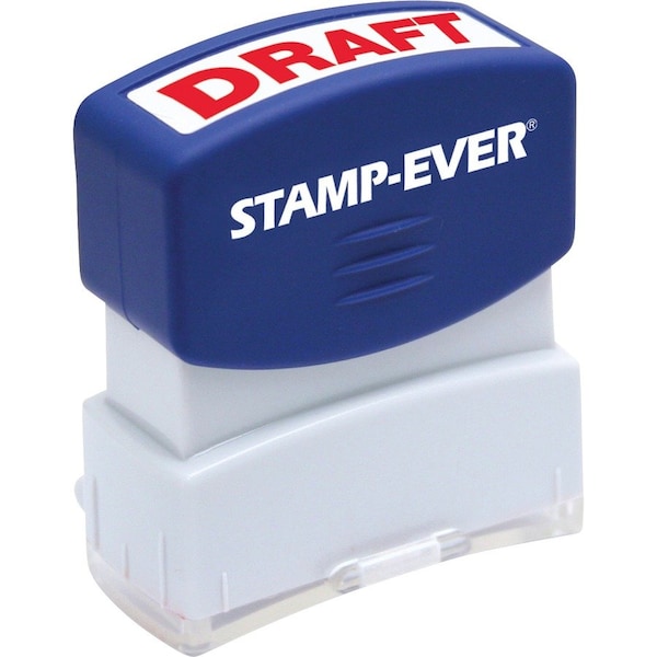 U.S. Stamp & Sign Stamp-Ever Pre-Inked Stamp, DRAFT, 9/16" x 1-11/16", Red 5947 - main