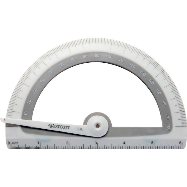 Acme United Westcott Soft Touch School Protractor with Anti-Microbial Product Protection, Assorted, 1 Each 14376 - main