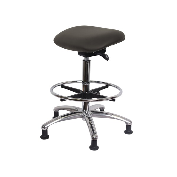 Blue Ridge Ergonomics CL100CleanRoom Sit-Stand-Standing Ht with Chrome Foot Ring Stat Glides in Sterling Supernova Vinyl CLR-VSTSS-CR-CF-RG-8840 - main