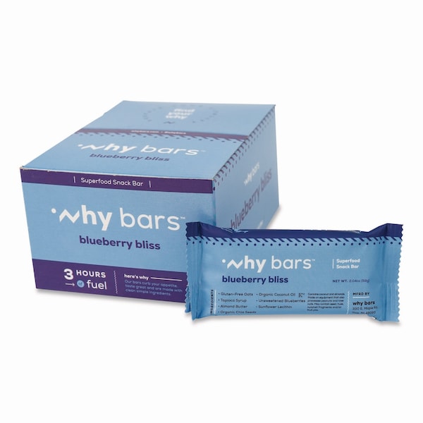 Why Bars Superfood Snack Bar, Blueberry Bliss, 2.04 oz Bar, 12PK WHY16209 - main