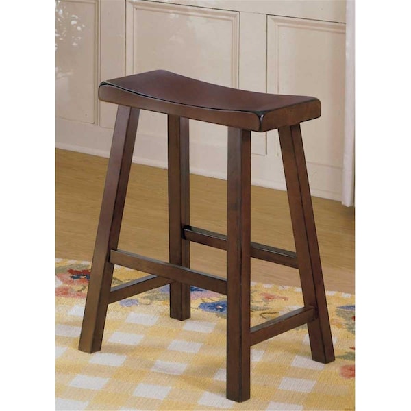 Made4Mattress Saddleback 24 Inch Counter Height Stool in Cherry, 2PK MA1360681 - main