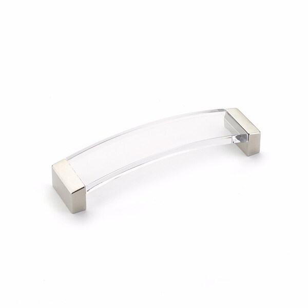 Schaub 5-1/16in Center to Center Positano Arch Clear Cabinet Pull Satin Nickel Finish 320-15-CL - main