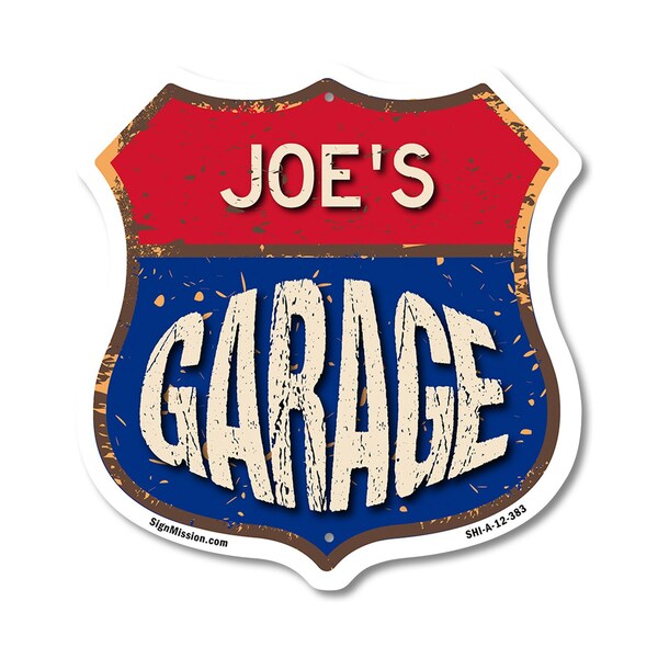 Signmission Joe's Garage, 12 Inch X 12 Inch, Aluminum Metal Sign SHI-A-12-383-JOE - main