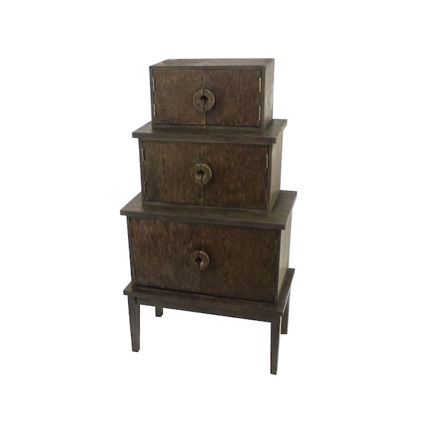 Homeroots 14" X 34" X 60" Brown, Wood, Cabinet 370376 - main