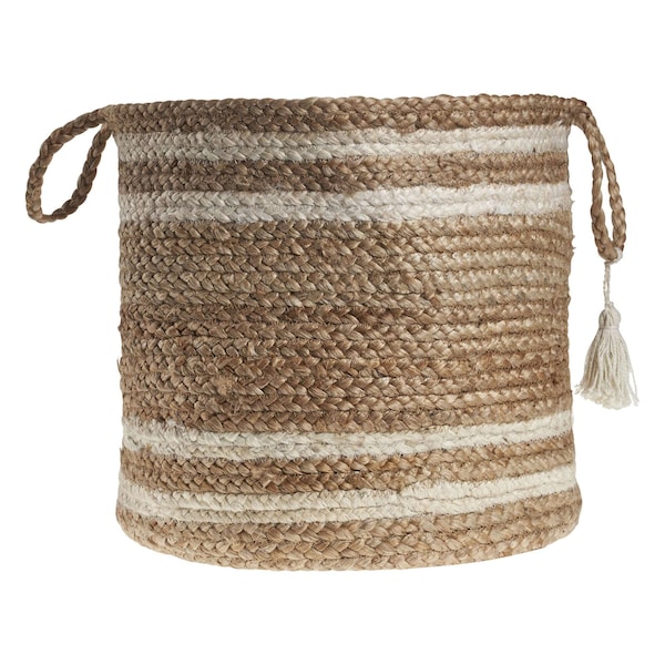Homeroots 19" Tan Jute Basket 704882 - main