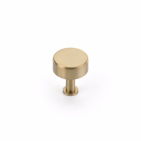 Schaub 1-1/4in Center to Center Pub House Cabinet Knob Signature Satin Brass Finish 5102-SSB - main
