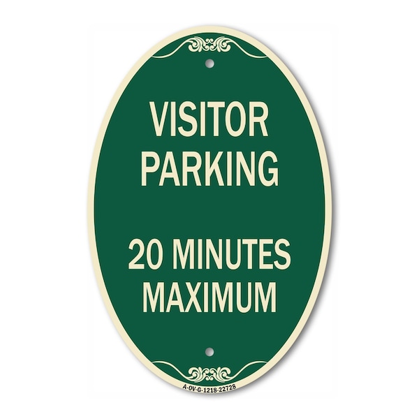 Signmission Visitor Parking Sign Visitor Parking 20 Minut, 12 In X 18 In Architectural, Heavy Gauge Aluminum A-OV-G-1218-22728 - main
