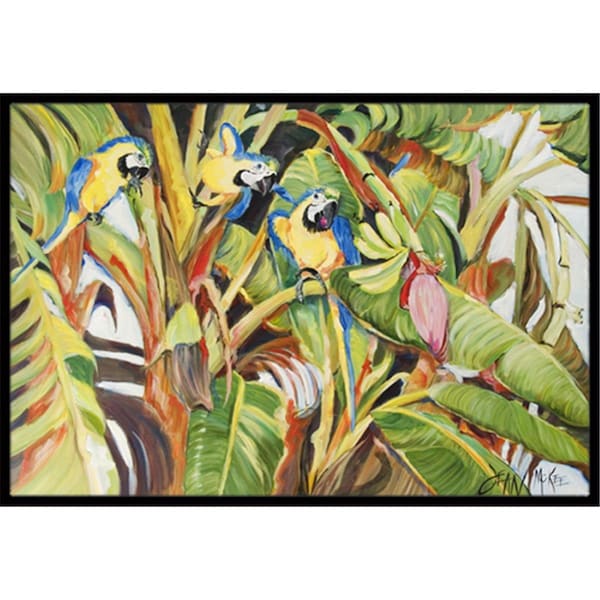 Carolines Treasures JMK1010JMAT Three Blue Parrots Indoor & Outdoor Mat, 24 x 36 in. JMK1010JMAT - main